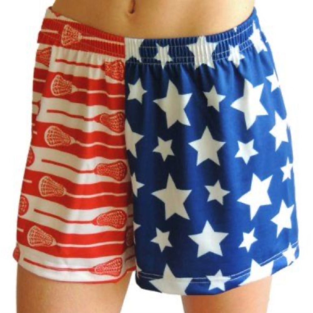 Sportabella Women’s American Flag Lacrosse Shorts